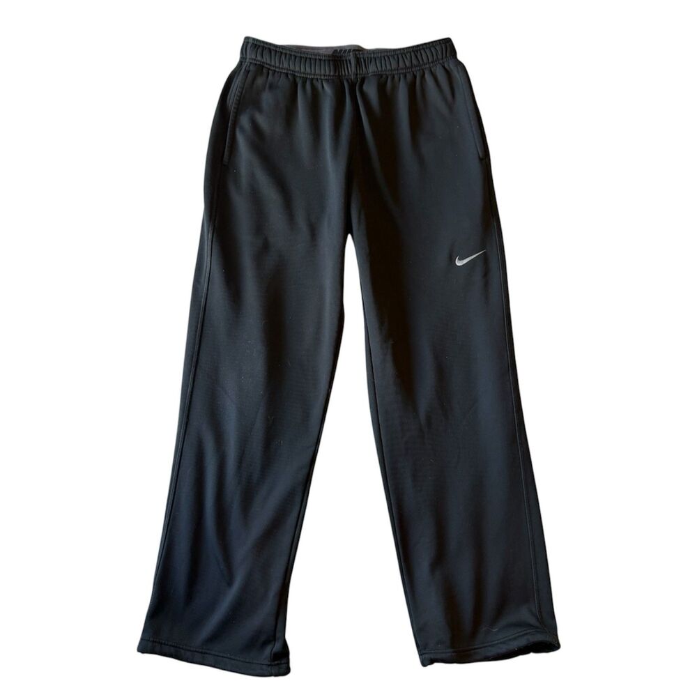 Nike Men's M Therma-Fit Fleece Lined Black Athletic Pants Loose Fit